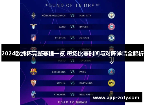 2024欧洲杯完整赛程一览 每场比赛时间与对阵详情全解析